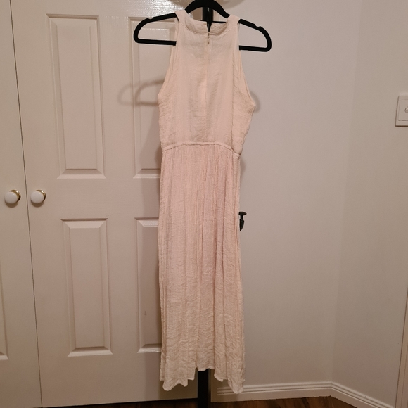 Semi Formal 10 Beige Khaki Black Floral Embroidered Fit Flare Knee Length Dress - Picture 4 of 4